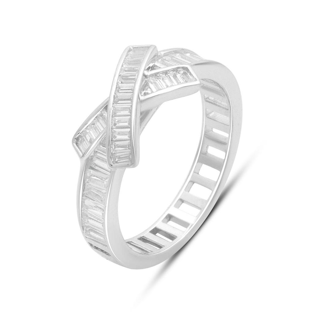 Inel argintiu cu fianite, greutatea produsului 3,09 gr (2184232)