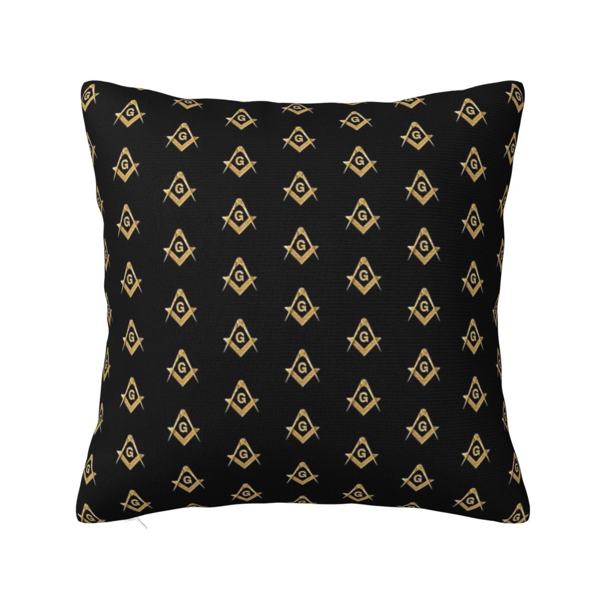 Freemason Pattern Gold Blue Square And Compass Masonic Square Pillowcase Pillow Cover Cushion Decor Throw Pillow for Home Sofa 30x30 cm 12x12 in