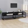 Day and Night - Day and Night Black Tempered Glass TV Cabinet 160x40x40.5 Cm