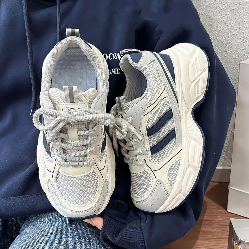 Casual Dad Shoes Women 2025 Thin Mesh Breathable Feet Small Thick Soles Increase Height Versatile Sports Shoes Women's Shoes