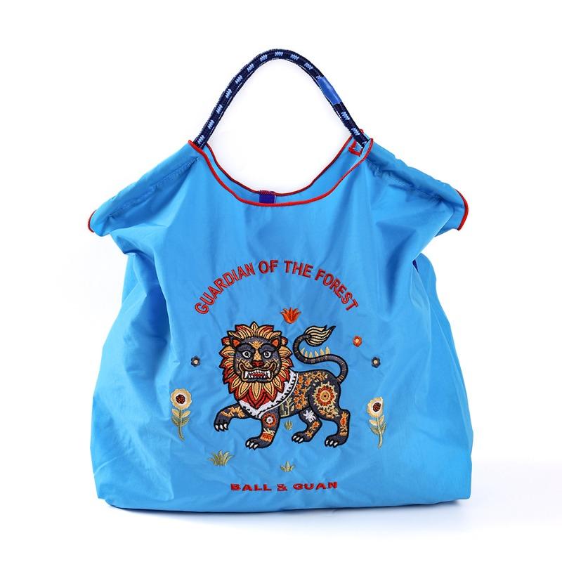 Nylon handbag bag new embroidered large capacity ball chain shoulder tide messenger tote bag