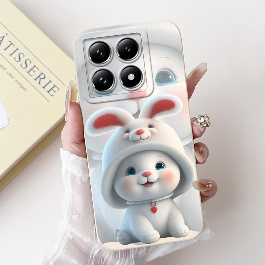 For Xiaomi 14T Pro Case For Xiaomi 14T Phone Case Cute Panda Rabbit Luxury TPU Protective Skin Cover For Xiaomi Mi 14T Pro Coque