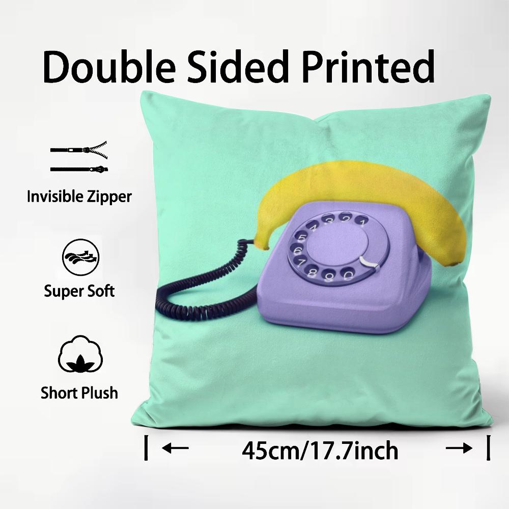 Creative Food Fruit Print Cushion Cover Plush Fabric Soft DoubleSided Printed Sofa Warm Winter Home Child Gift Pillow Case