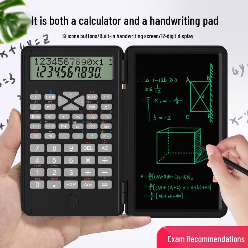 Scientific Calculator with LCD Writing Pad for Students, Teachers & Finance – Portable Notebook