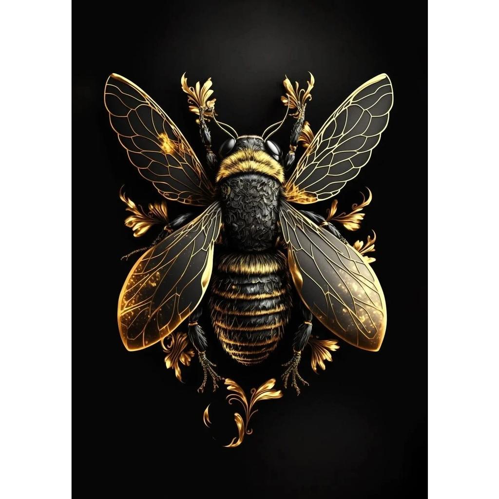 Black And Gold Animals Poster Animal Eagle Lion Carp Wolf Photo Canvas Print Poster Wall Art Decoration Painting Home Decoration