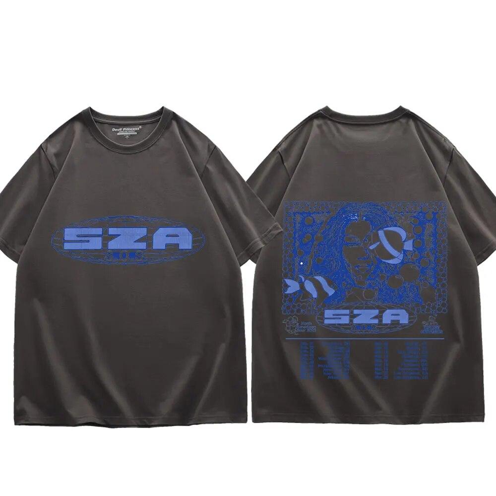 Sza Sos Music Album Graphic T Shirts Unisex Women Hip Hop Fashion Short Sleeve T-Shirt Trend Vintage Oversized T-Shirts Streetwear