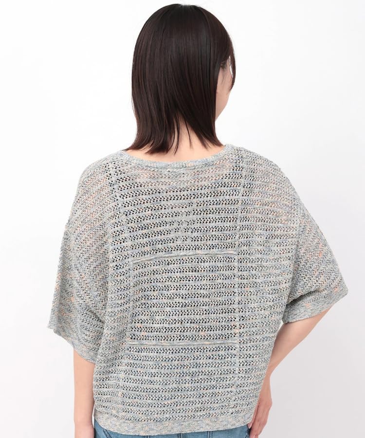 Titicaca Openwork Tassel Pullover Summer Half Free OSJBB055 Women's Knit, Sleeves, V-Neck, Size, Blue,