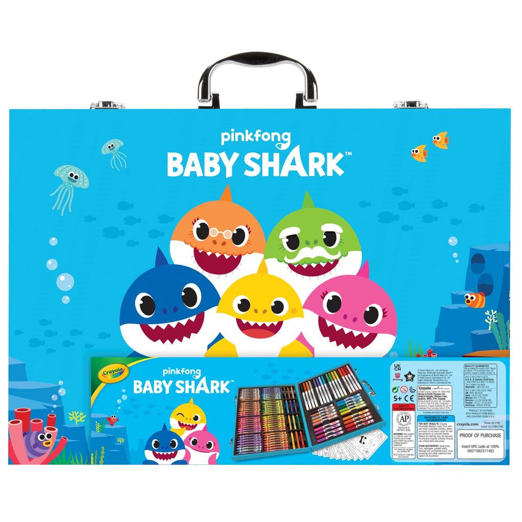 Crayola Baby Shark Inspiration Art Case Drawing Set 140 Pieces 041148 Genuine Product