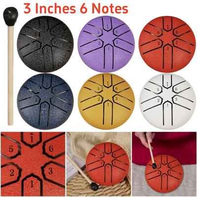 3 cale 6 nut stalowy bęben językowy deszczowy bęben na zewnątrz miniaturowy bęben handpan eteryczny bęben joga medytacja instrument perkusyjny