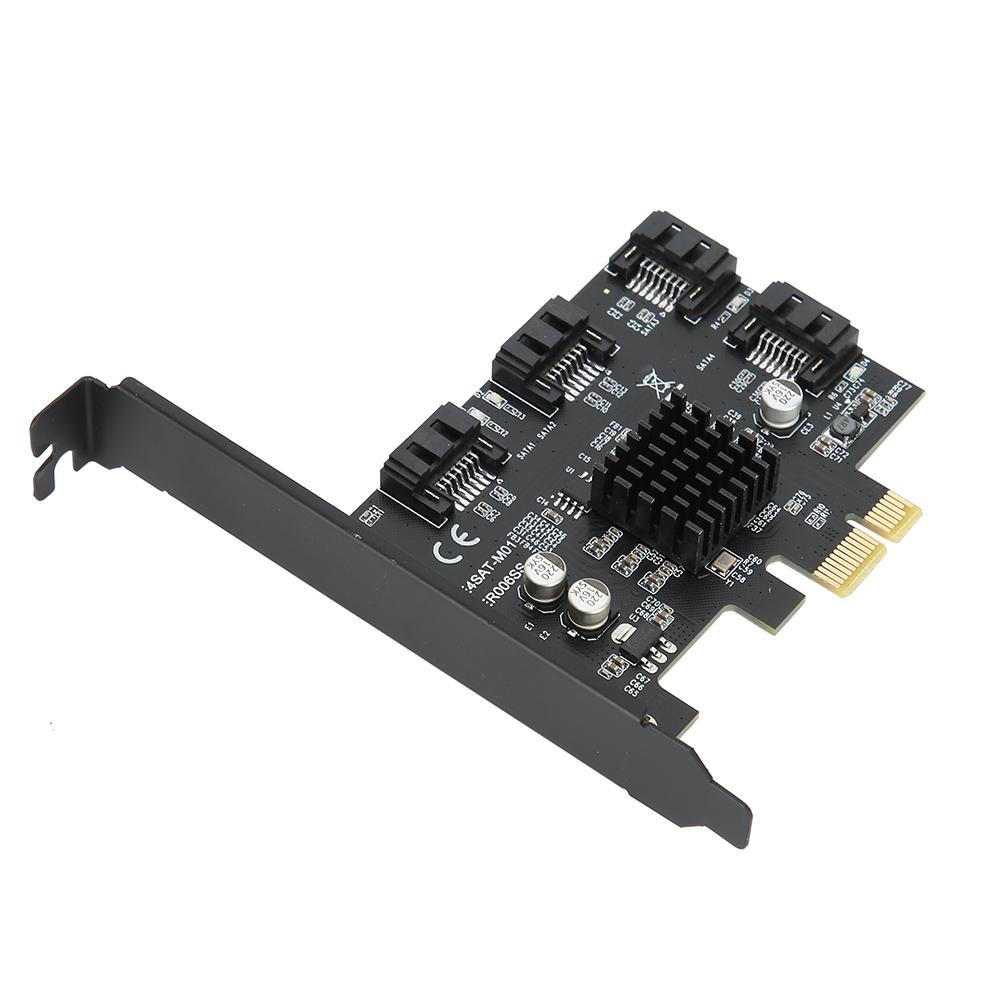 

SATA3.0 to PCI E Expansion Card Black ABS 4 Port 6G Adapter Hard Drive Card Support for PM