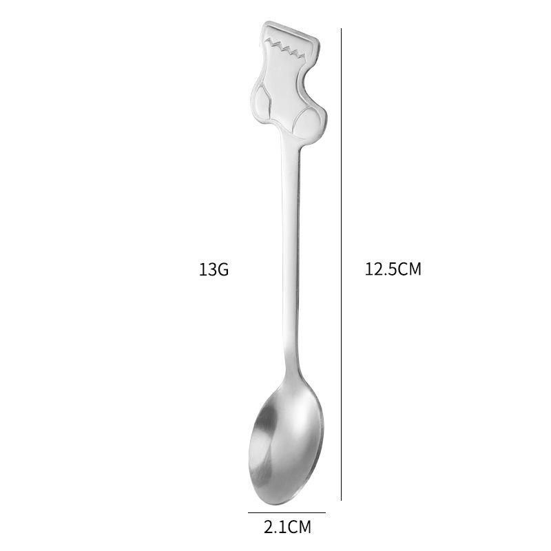 Stainless Steel Christmas Cartoon Coffee & Dessert Spoon Set