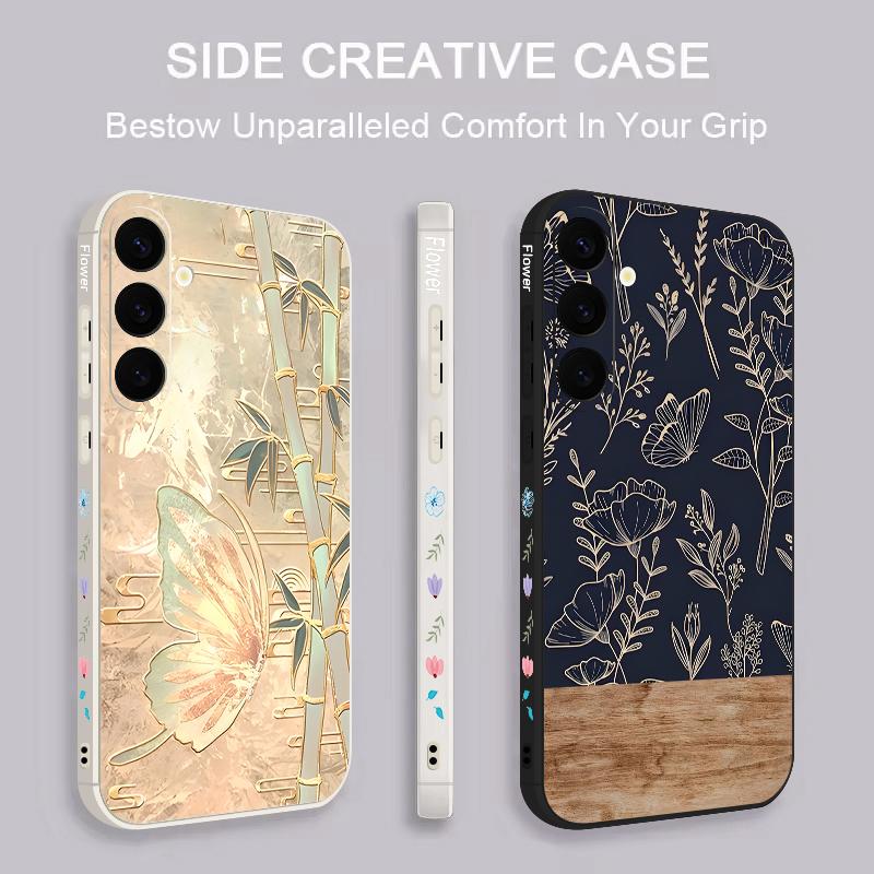 Ins Butterfly Flowers Case For Samsung Galaxy S26 S25 Ultra S24 S23 S22 Plus S21 FE A15 A16 A17 A35 A36 A54 A55 A56 5G Soft Cover