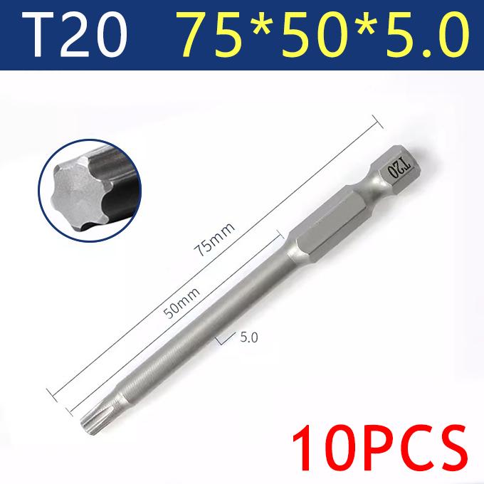 8/10 шт. Шестигранный хвостовик Torx для отвертки 75 мм Plum Магнитные биты Torx для отвертки T8 T10 T15 T20 T25 T27 T30 T40