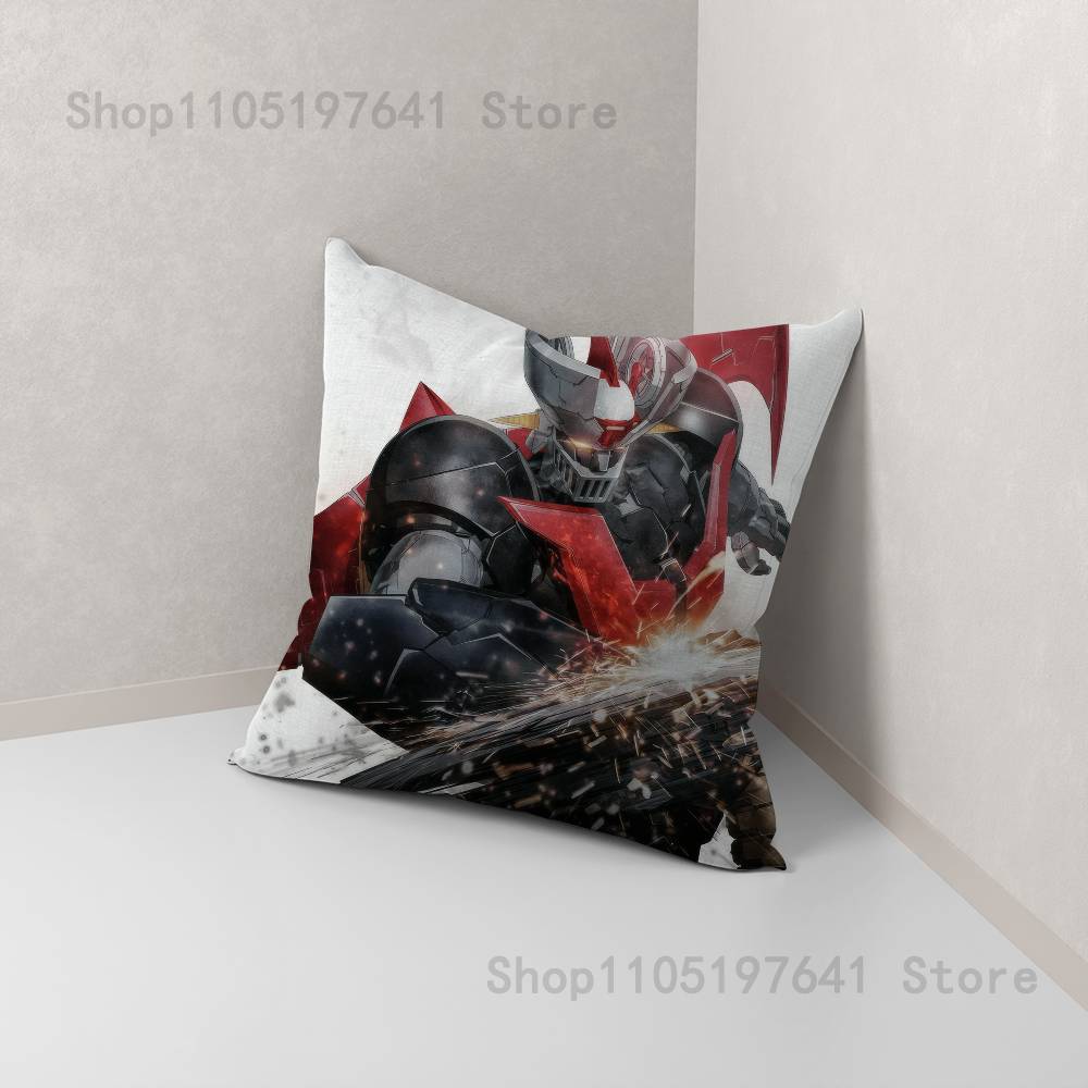 Anime M-Mazinger Z Robot Pillow Case For Sofa Decor Car Office Room Printing Cushion Cover Decorations and Protector