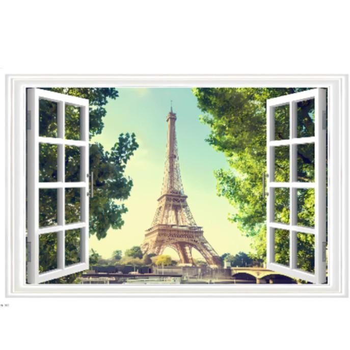 Fake Window Landscape Painting Wall Stickers Living Room Bedroom Decoration Stickers Pvc Self-Adhesive