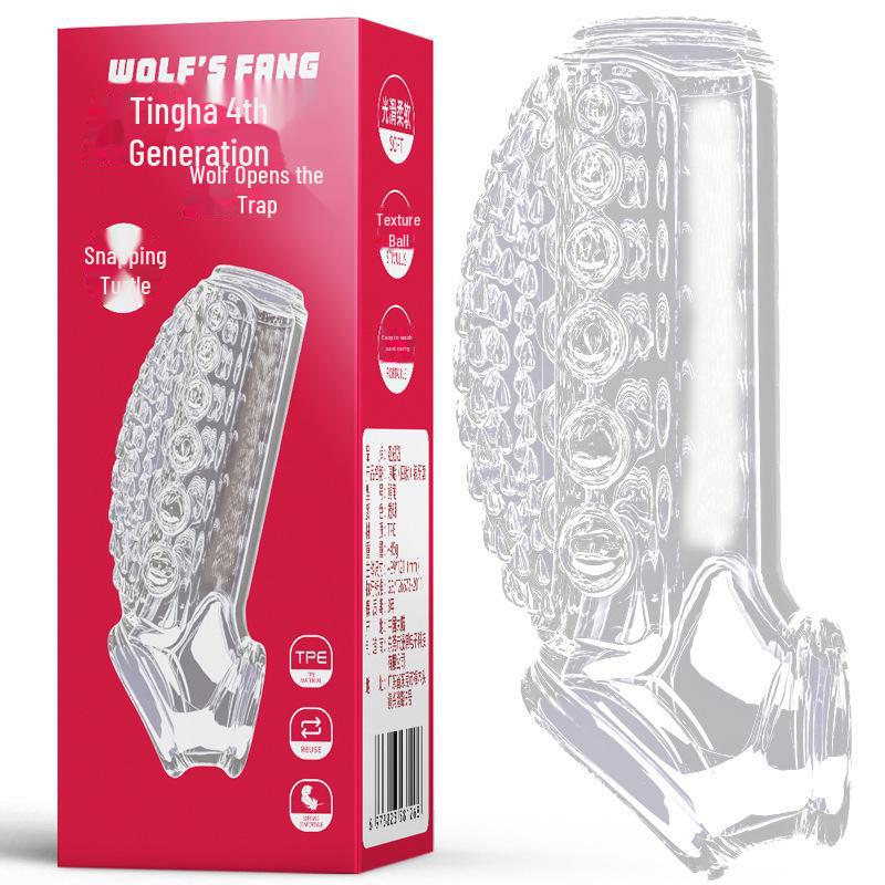 Se Niuniu Krokodýl Titan Resistance Ring Zámek na vlčí zuby Essence Sada sexuálních hraček.