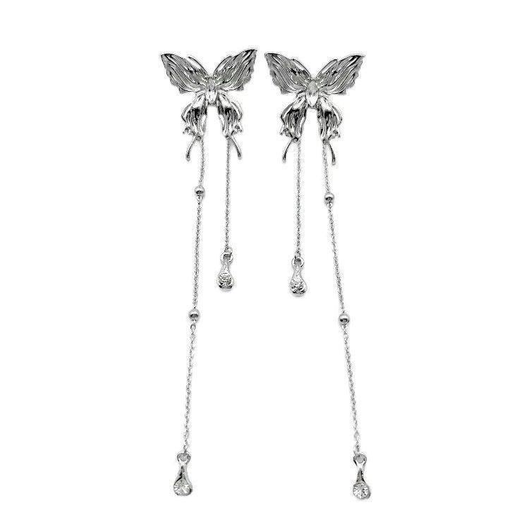Butterfly Dream Tassel Earrings: High-End Fairy Elf Design for Women