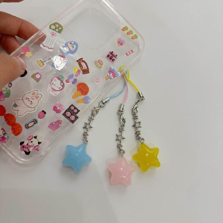 Eye Catching Phone Pendant Star Keychain Phone Charm Keyringfor Women and Girls