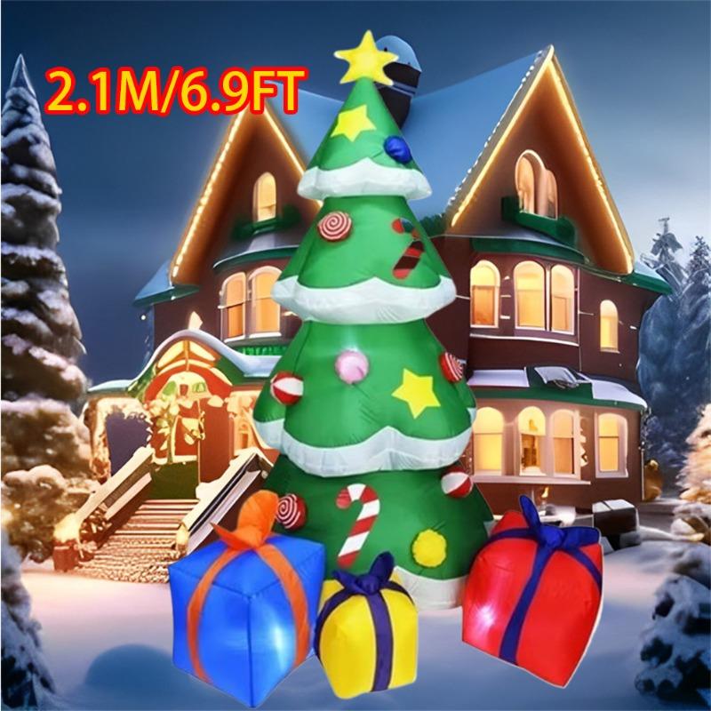 Christmas Tree Inflatable Style Decorations Built-in LED Lights Inflatable Model Indoor Outdoor Ornament Xmas Party Garden Decor