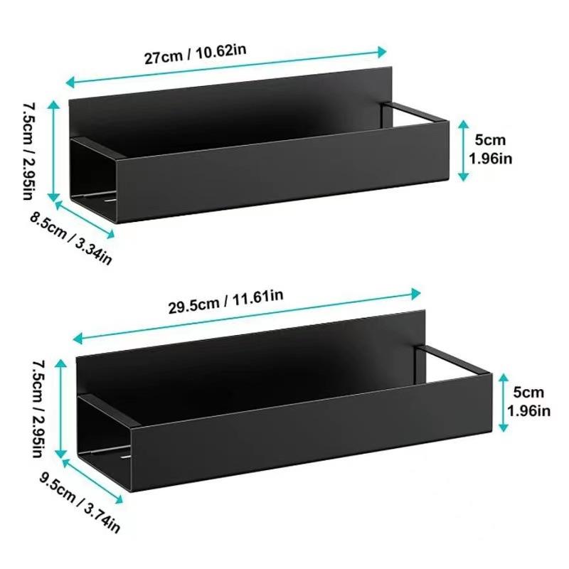 2Pcs Magnetic Spice Rack for Refrigerator Magnetic Storage Shelf Wall Mounted Fridge Organizer Spice Jar Holder