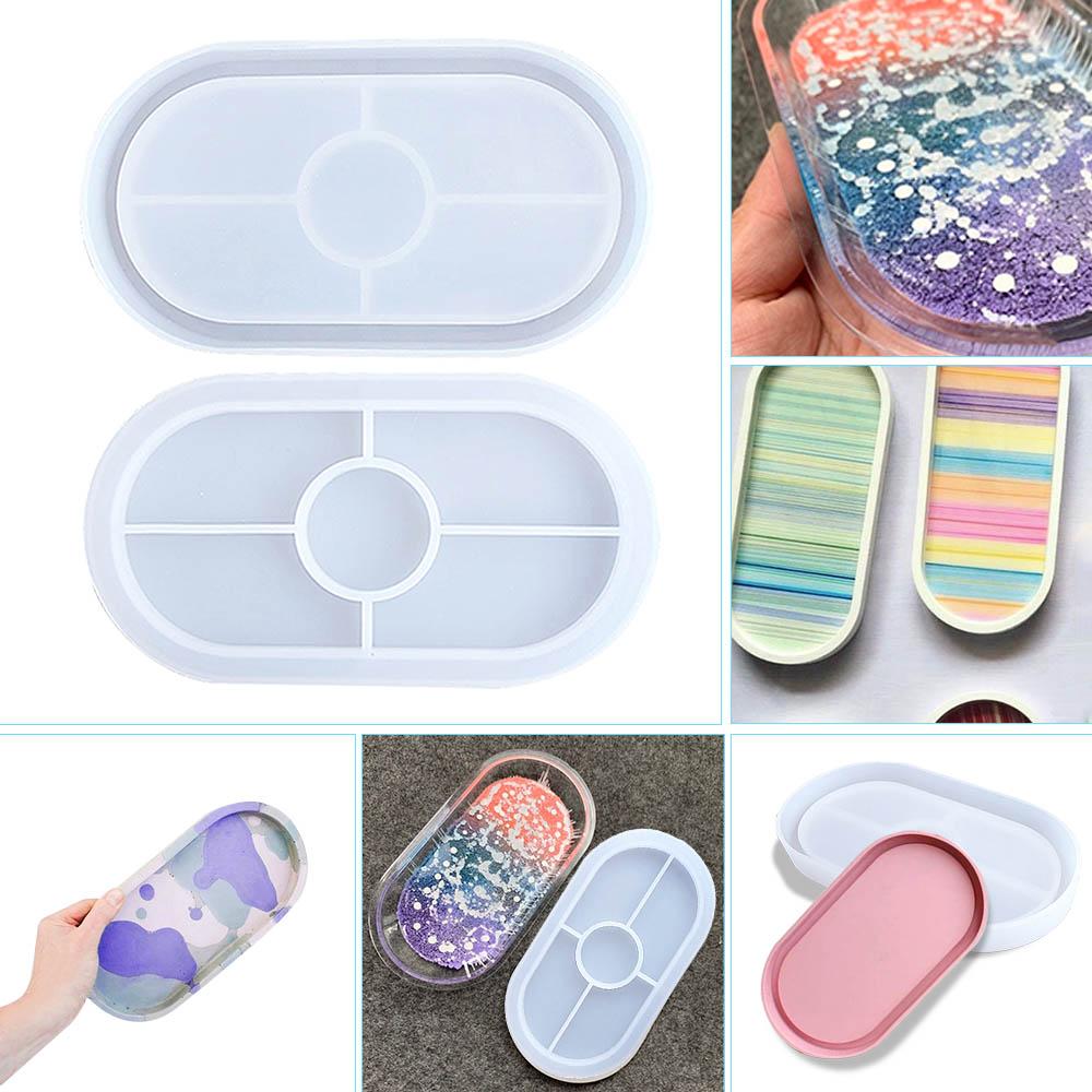New Oval Mold Coaster Mold Flexible Silicone Tray Mold Ashtray Epoxy Resin Casting Mold Plaster Mold DIY Jewelry Tool