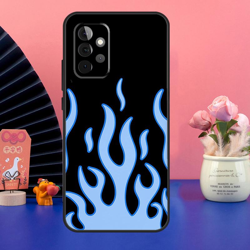 Flame Aesthetic Light Blue Fire Pink Case For Samsung Galaxy A54 A34 A24 A14 A73 A53 A33 A23 A13 A52 A32 A22 A12 A51 A71 Cover