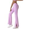 High Waist Nude-Feel Hip-Lifting Yoga Pants for Women - Flared Slit Design for Dance, Fitness, and Outdoor Activities