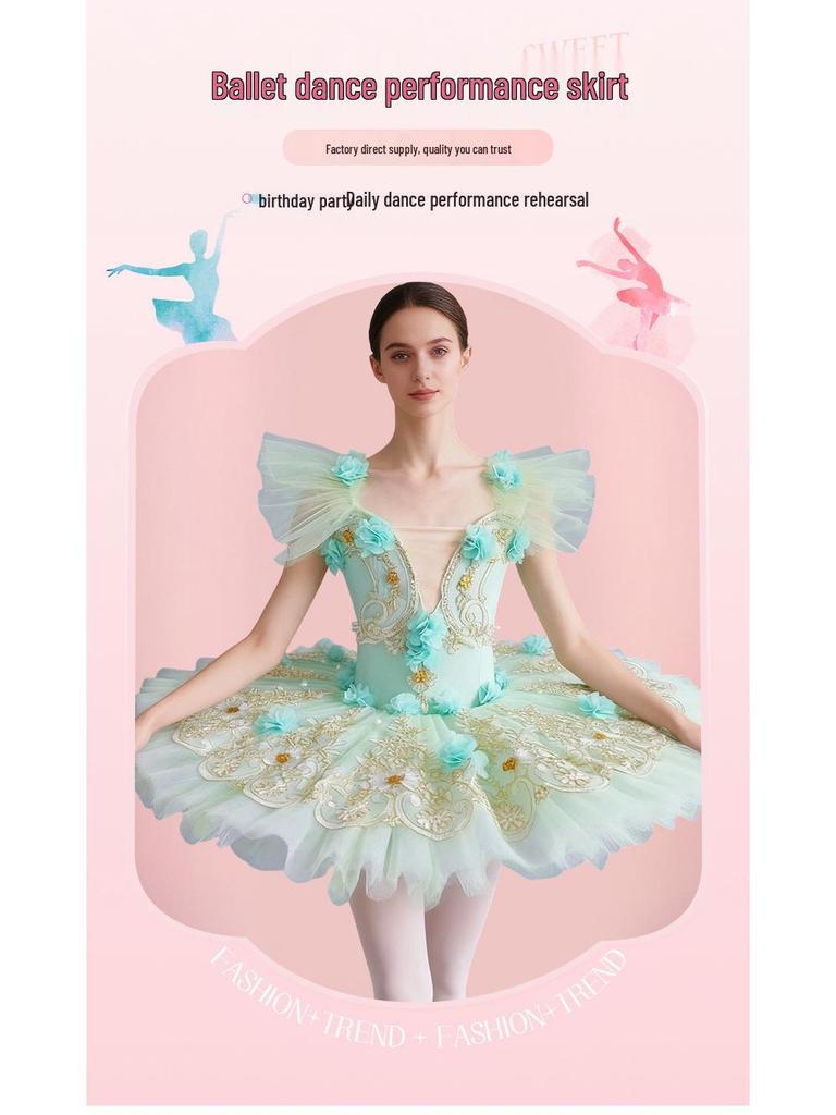 Kleines Schwan Strapless Ballettkleid: Puff-Mesh-Rock & Spitze für Kinderaufführungen