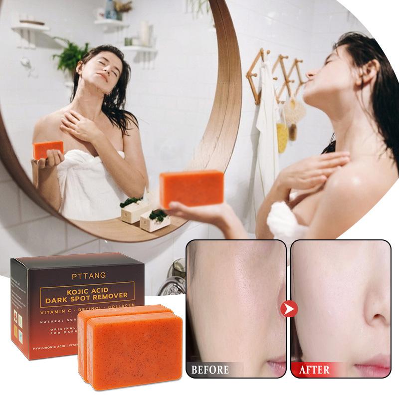 

Kojic Acid Dark Spot Remover Whitening Soap Handmade Skin Care Deep Cleaning Moisturizing Cleansing Essential Soap Brighten Skin 2 pcs