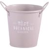 Bestco Pot Round M Warm Gray with Inner Pot Water Drain Hole Tin NE-743 Botanical Garden