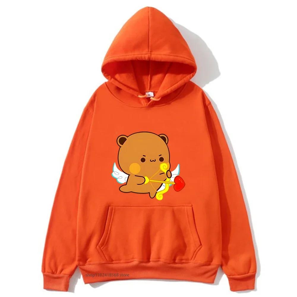 Cute Dudu and Bubu Hoodies Panda and Brownie Bear Couple Sweatshirt Men Women Clothes Kawaii Style Top
