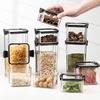 Transparent Food Storage Containers Kitchen Storage Airtight Cans Plastic Storage Boxes Stackable Food Storage Boxes