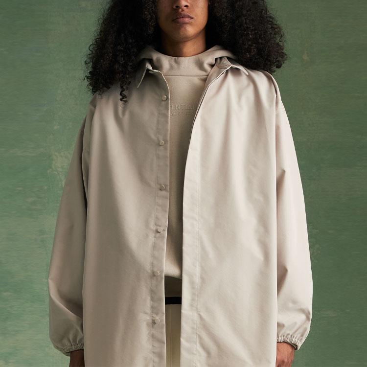 Fear of God Essentials Button Down Shirt Silver Cloud Men Tops Grey 186BT234022F