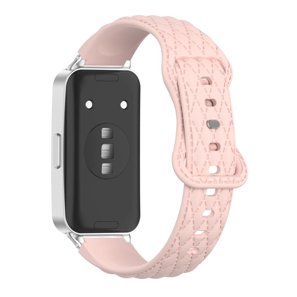 Diamond Patterned Butterfly Buckle Silicone Waterproof Strap Suitable For HUAWEI Band 11/11 Pro for Huawei Wristband 10 9 8
