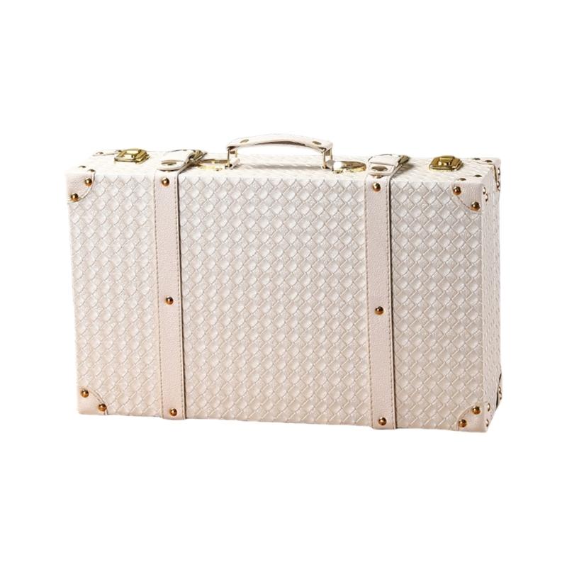 Vintage Europäischer Stil Leder und Holz Aufbewahrungsbox Tragbar Haushaltsgegenstände Organizer Für Heim Büro Dekoration