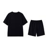 Li-Ning Versatile Loose Fit Round Neck Fashion Logo T-Shirt Quick Dry Shorts Casual Sports Set Unisex sets Black W843-1+W515-1