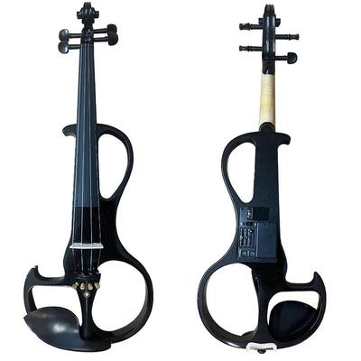 Upgraded Black Electric-Acoustic Violin for Beginners