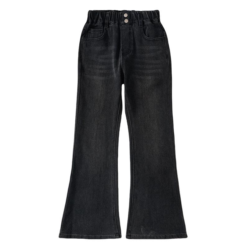 

Spring 2025 New Style Girls Black Flare Pants - Korean Style for Junior High Students 120 cm