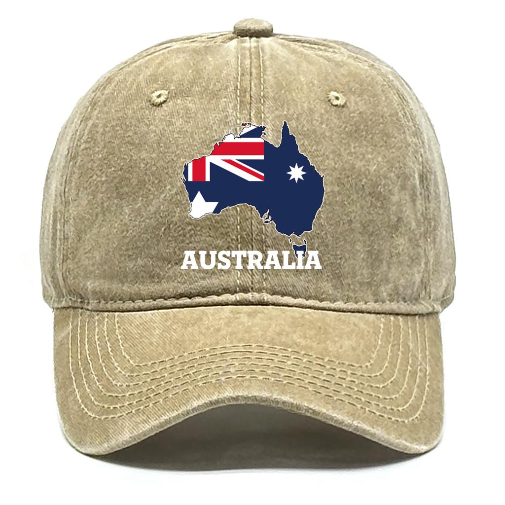 Flag of Australia Print Snapback Baseball Hat Australia Map Man Caps Breathable Lightweight Adjustable Caps For Mountaineering