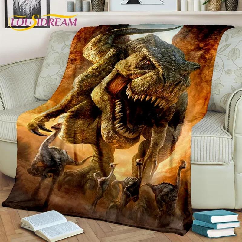Jurassic Park Dinosaur 3D Cartoon Blanket,Flannel Throw Blanket for Home Bedroom Bed Sofa Picnic Office Hiking Leisure Nap Gift