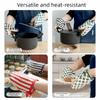 2pcs/set Polka Dot Microwave Safe Gloves Anti-Scald Kitchen Gloves Protective Baking Gloves  Baking