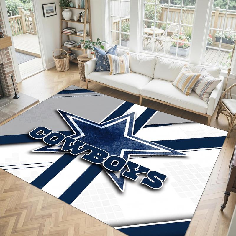 Tappeto in velluto di cristallo design Dallas Cowboys Accogliente Non?Tappeto Stampato Antiscivolo per Camera da Letto Soggiorno Ingresso