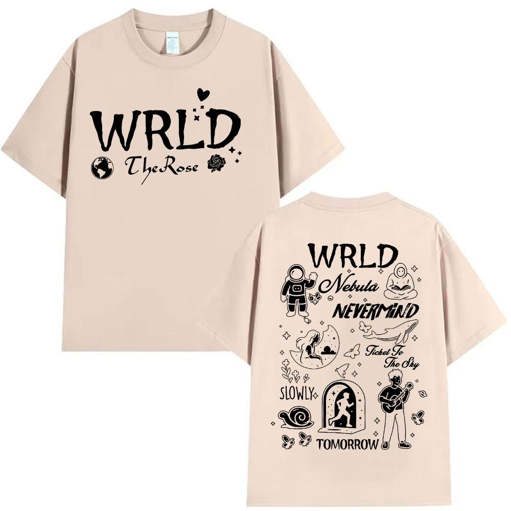 2025 Summer The Rose Once Upon AWRLD World Tour Men Women Hip Hop Kpop Fashion Cotton Short Sleeve Tshirt Harajuku Streetwear
