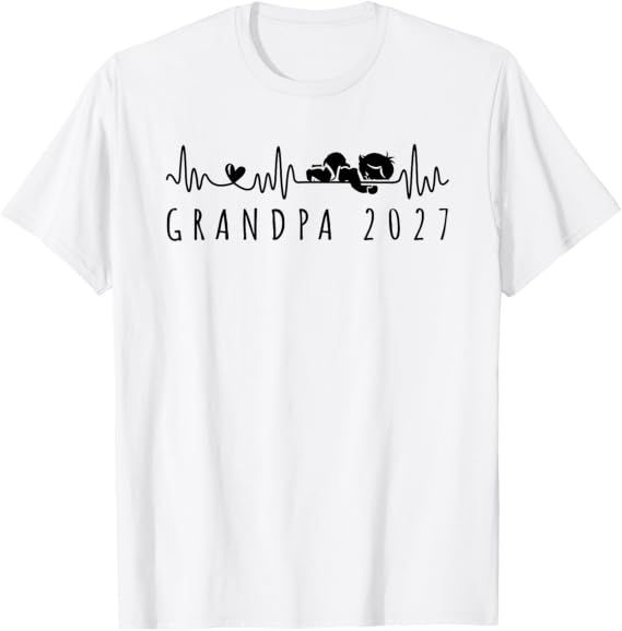 Future Grandpa 2027 Heartbeat Baby Announcement Surprise T-Shirt