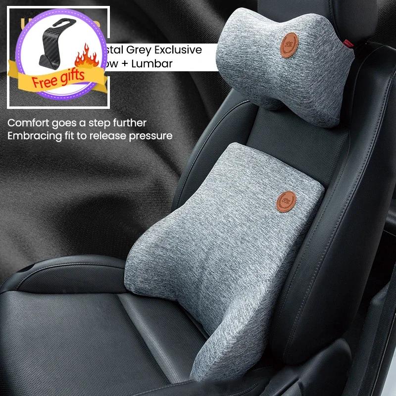 Waist Cushion Lumbar Pad Car Interior Accessories Headrest Driver Pillow Vehicle Backrest Back Support Neck Memory Foam Seat