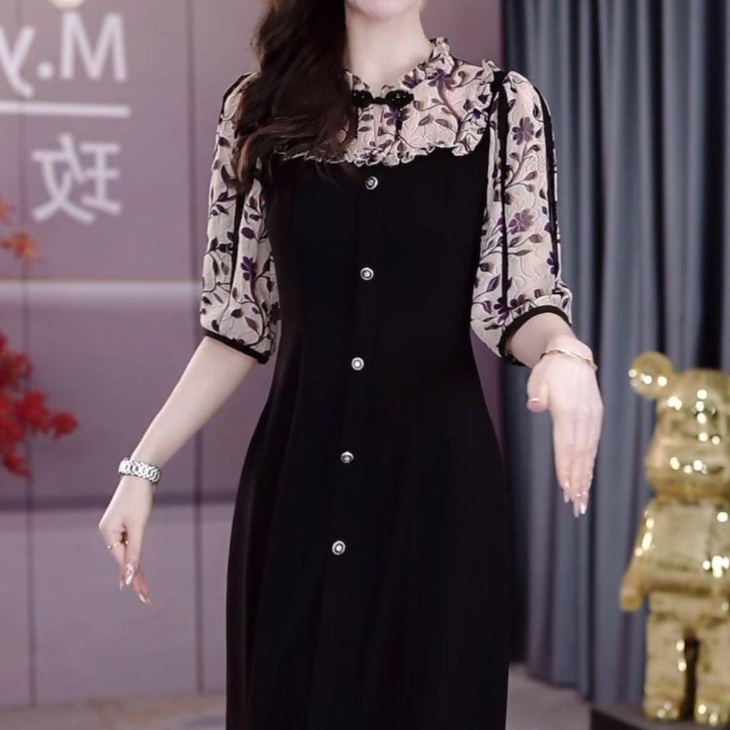 Elegant 2025 Summer Evening Dress: High-End Ice Silk Fabric for Women