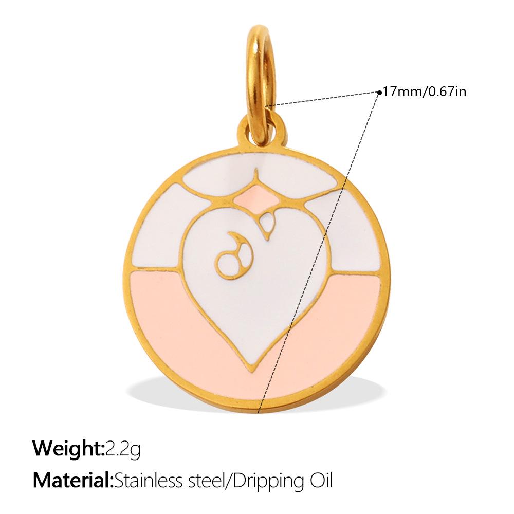 Sun, Moon, and Stars Geometric Oil Drip Pendant