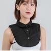 Women's Black Jacquard Cotton Dickey - Versatile Fake Collar for Spring Sweaters 