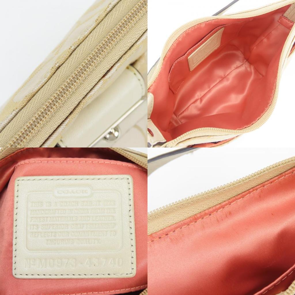 Used COACH Shoulder Bag Signature 43740 Canvas/leather Gold Gurege One Belt