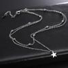 KKjoy Star Pendant Necklace for Women Silver Color Stainless Steel Beads Double Chain Collars Minimalist Jewelry Accessories New